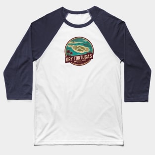 Dry Tortugas Landscape Emblem Badge Baseball T-Shirt